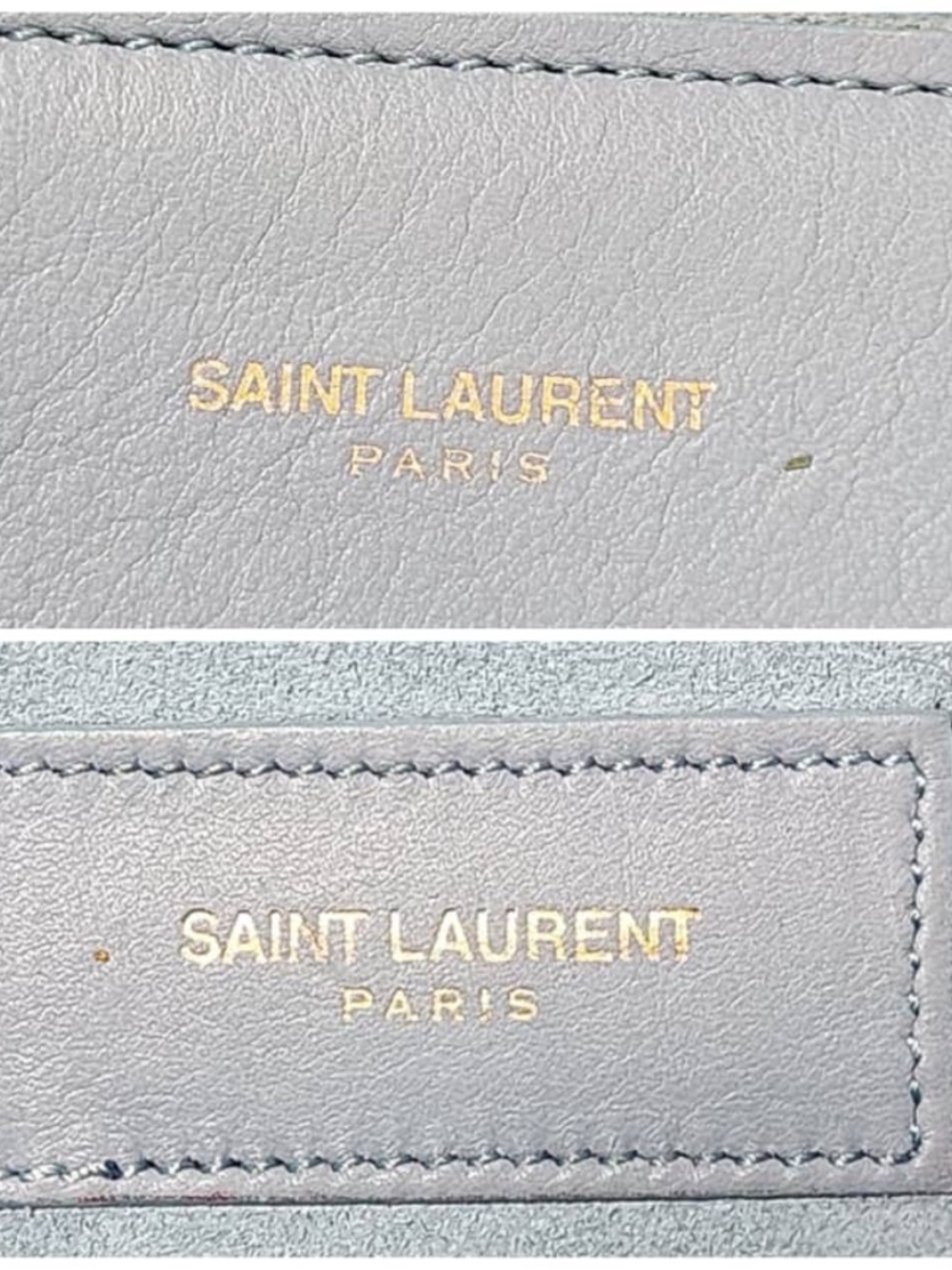 Authentic YVES SAINT LAURENT Calfskin Leather Ligne Y Clutch Bag Blue - Picture 7 of 15